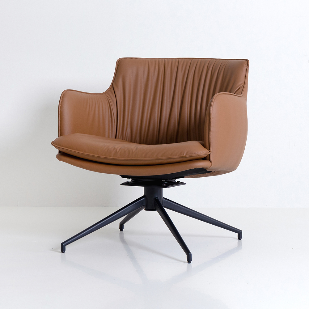 도무스 라운지 체어 회전 가죽 철제 인테리어 카페 디자인 의자 회의실 상담실