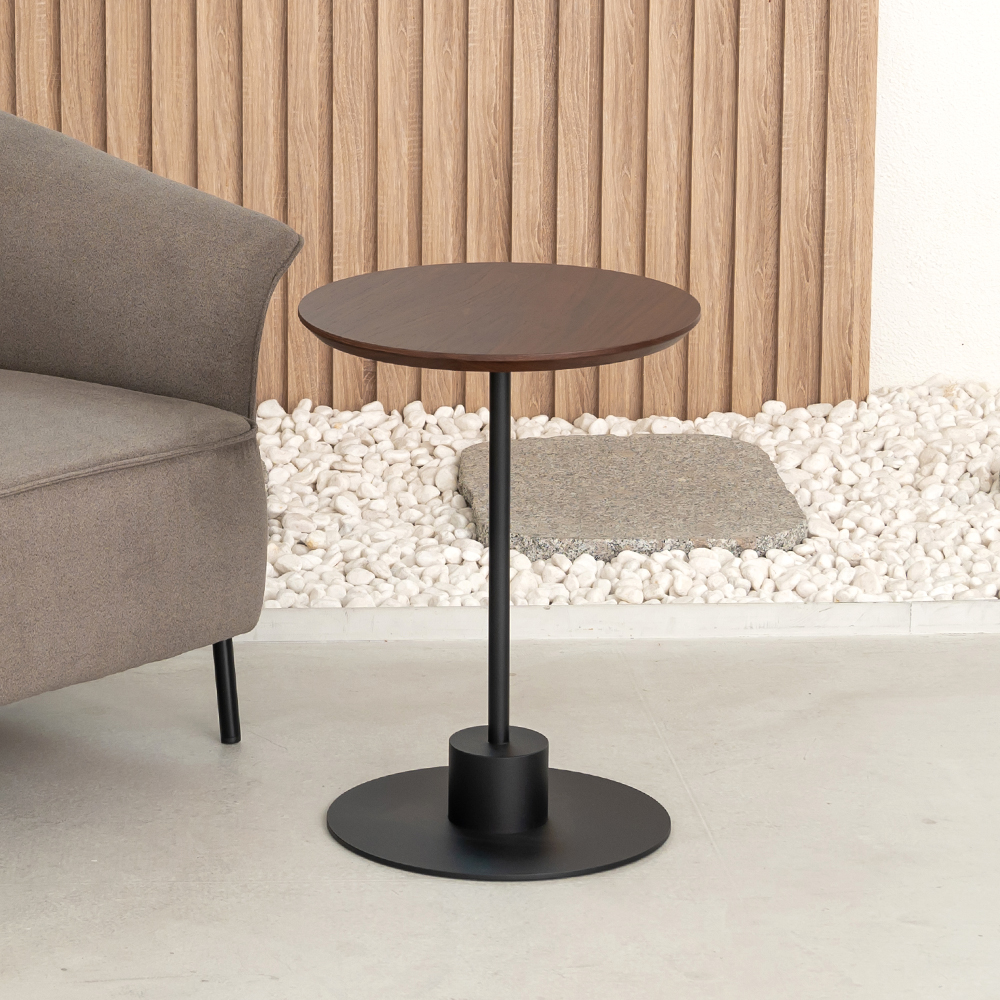 룩 사이드 테이블 400 천연무늬목 고급 식탁 카페 디자인 인테리어 소파