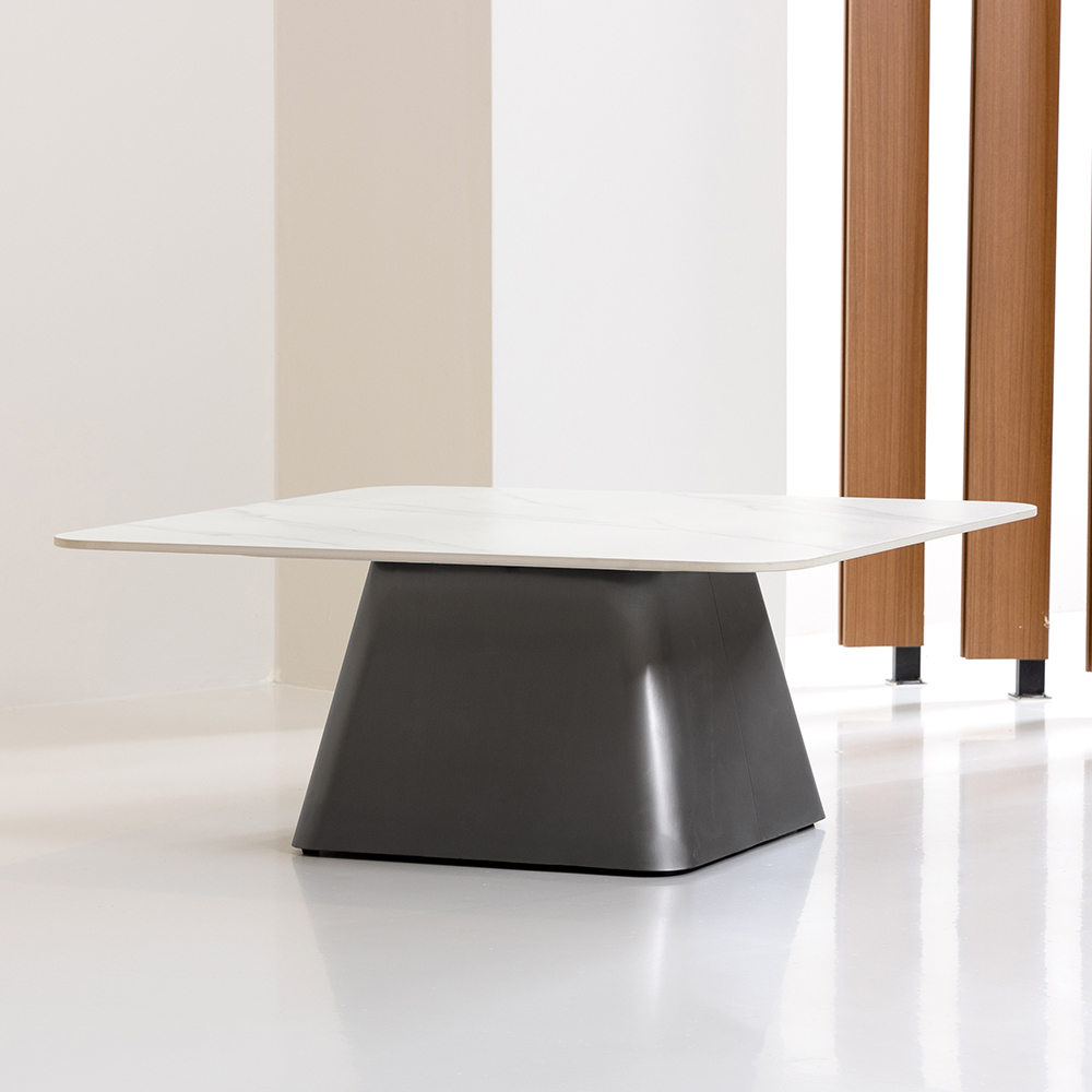 클리프 소파 테이블 900X900 화이트 세라믹 거실 카페 디자인 인테리어 대기실