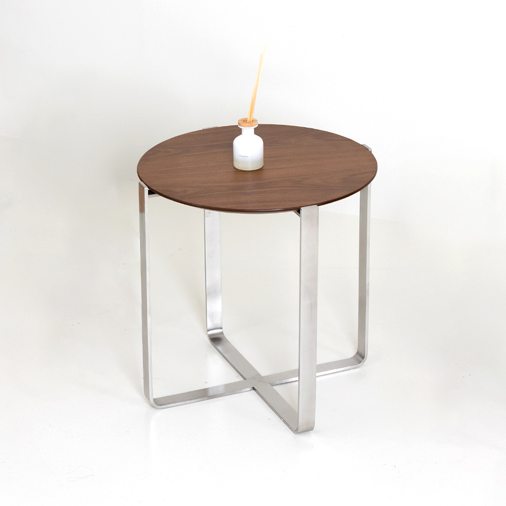 코피 사이드 테이블 550 원형 천연무늬목 고급 식탁 카페 디자인 인테리어 소파