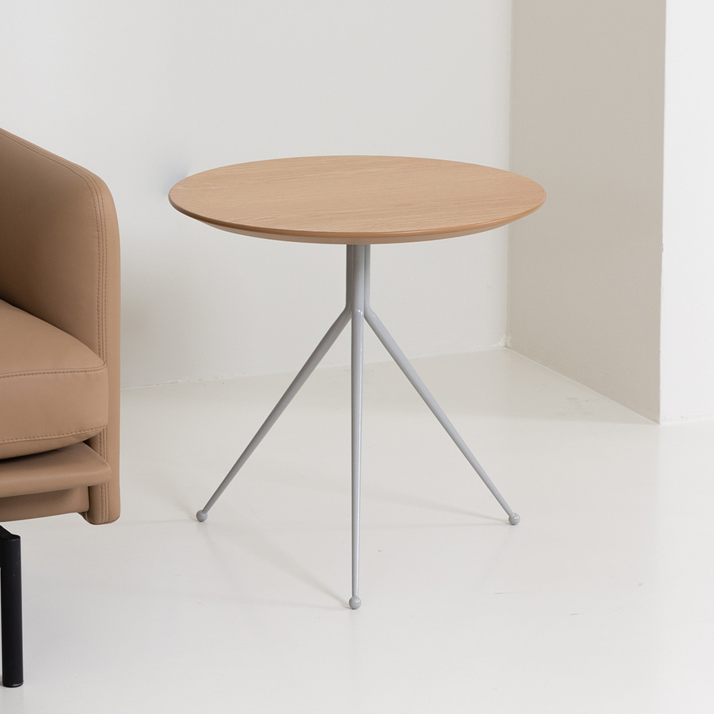 레이 사이드 테이블 500 내추럴 천연무늬목 고급 식탁 카페 디자인 인테리어 소파